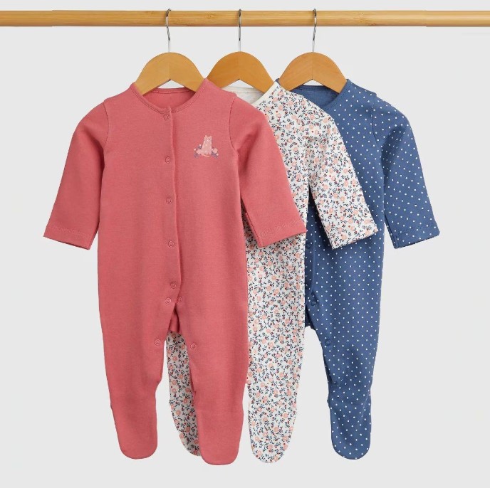 Mothercare 3 Pack Sleepsuit
